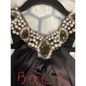 Glamorous Black‎ Halter Neck Embellished Y2K Evening Party Dress Bodycon,USA